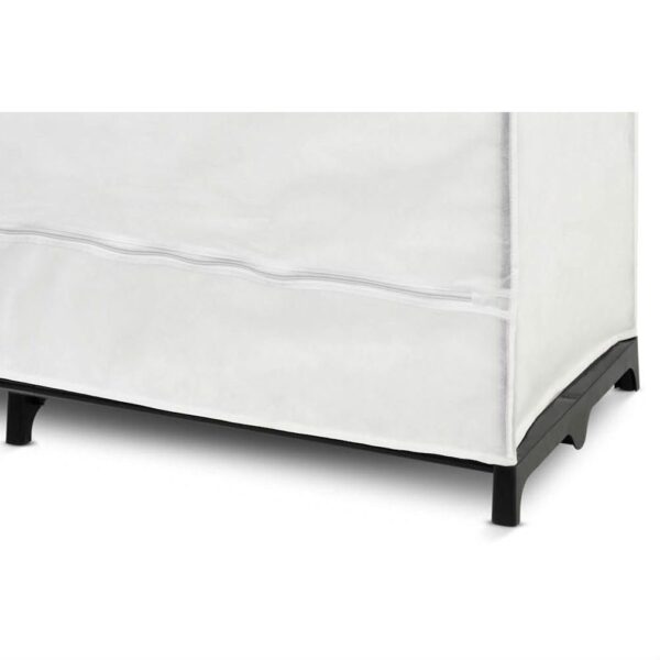 46-inch White Portable Closet Clothes Organizer Wardrobe - Image 4