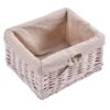 White Wooden 1-Drawer End Table Nightstand with 2 Baskets - Image 3