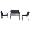 Modern 4-Piece Outdoor Patio Furniture Set with Sling Chairs and Coffee Table - Image 2