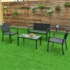 Modern 4-Piece Outdoor Patio Furniture Set with Sling Chairs and Coffee Table - Image 3