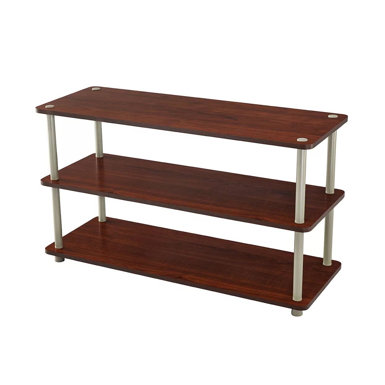 Dark Cherry 3-Shelf Modern Shoe Rack - Holds up to 12 Pair of Shoes - Image 2