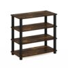 Stackable 4-Shelf Black Brown Wood Shoe Rack - Holds up to 12 Pair of Shoes - Image 3