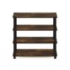 Stackable 4-Shelf Black Brown Wood Shoe Rack - Holds up to 12 Pair of Shoes - Image 4