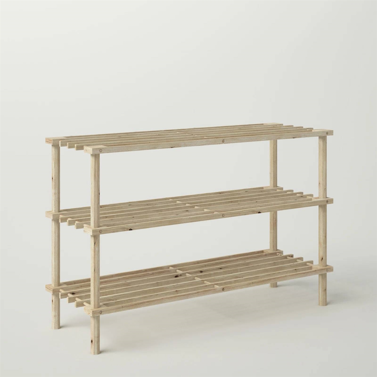 Solid Pine Wood 3-Tier Shoe Rack - Holds up to 12 Pair of Shoes - Image 3