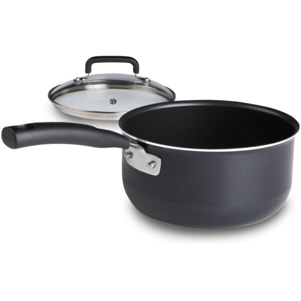 12-Piece Nonstick Dishwasher Safe Cookware Set in Black - Image 3