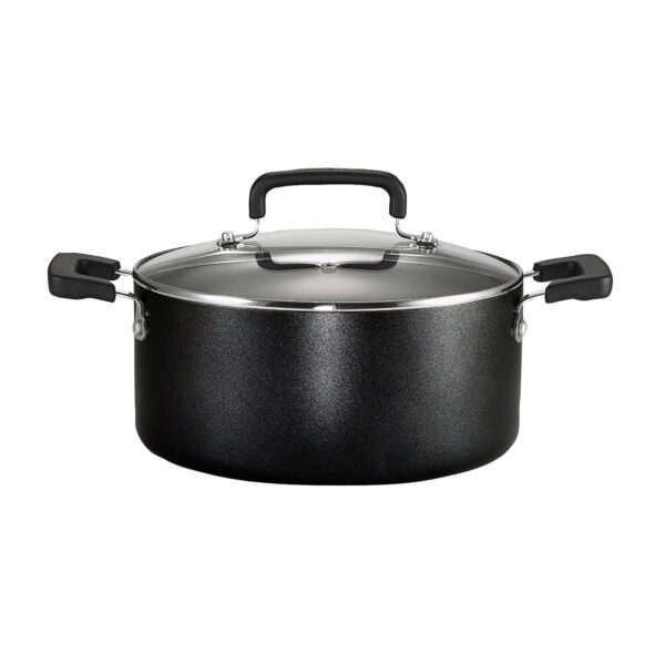 12-Piece Nonstick Dishwasher Safe Cookware Set in Black - Image 4