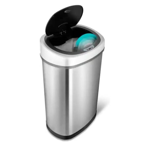 Stainless Steel Touchless Hands-Free Trash Can - 13.2 Gallon size - Image 3