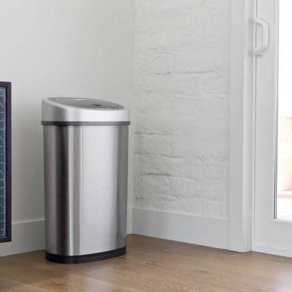 Stainless Steel Touchless Hands-Free Trash Can - 13.2 Gallon size - Image 4