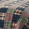 Twin size Farmhouse Red Navy Plaid 100-Percent Cotton Reversible Quilt Set - Image 2