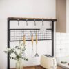 3-Shelf Black Metal Rustic Brown Wood Kitchen Baker's Rack Microwave Stand - Image 4