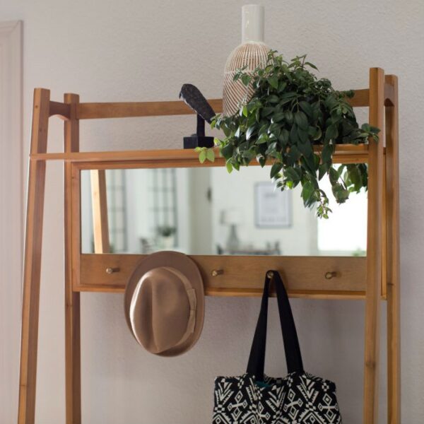 Mid-Century Modern Birchwood Entryway Hall Tree - Image 3
