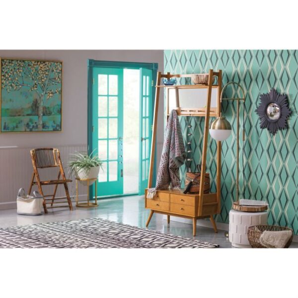 Mid-Century Modern Birchwood Entryway Hall Tree - Image 4