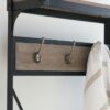 Rustic Gray Black Metal Frame Entryway Storage Hall Tree - Image 3