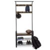 Entryway Modern Industrial Style Hall Tree Coat Rack Shoe Storage Bench - Image 3