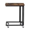 Modern Industrial Side Table Nightstand TV Tray on Wheels - Image 2