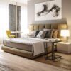 Modern Industrial Side Table Nightstand TV Tray on Wheels - Image 5