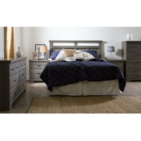 2-Drawer Bedroom Nightstand in Gray Maple Wood Finish - Image 3