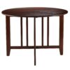 Mission Style Round 42-inch Double Drop Leaf Dining Table - Image 2