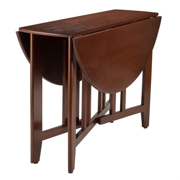 Mission Style Round 42-inch Double Drop Leaf Dining Table - Image 3