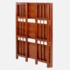 3-Shelf Folding Storage Shelves Bookcase in Walnut Wood Finish - Image 4