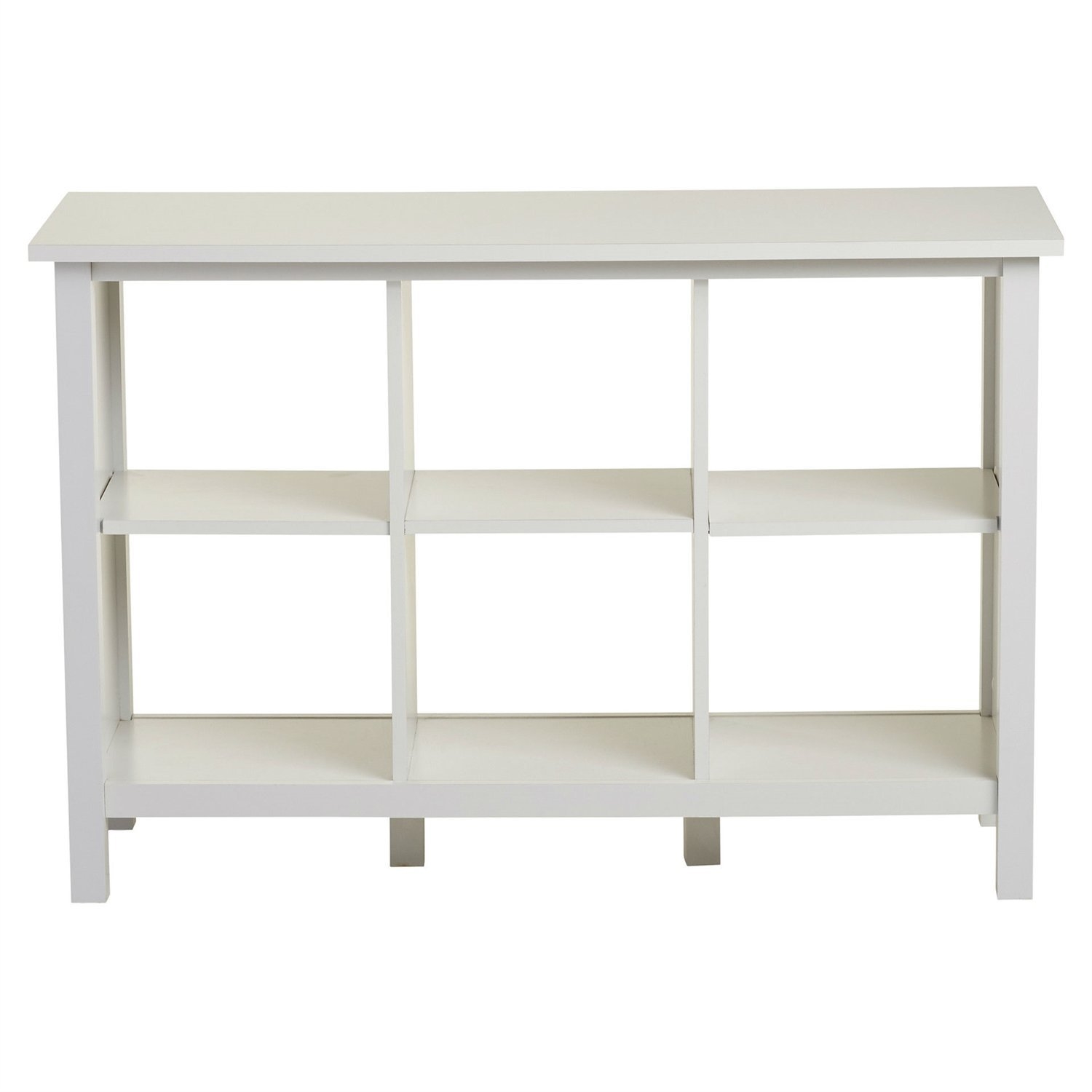 Adjustable Shelf 6-Cube Bookcase Storage Unit Sideboard in White - Image 3