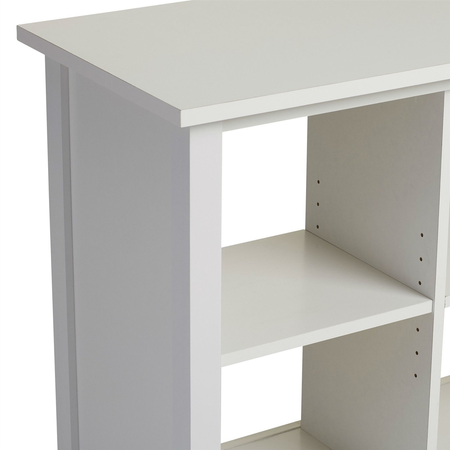 Adjustable Shelf 6-Cube Bookcase Storage Unit Sideboard in White - Image 4