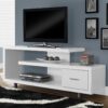White Modern TV Stand - Fits up to 60-inch Flat Screen TV - Image 2