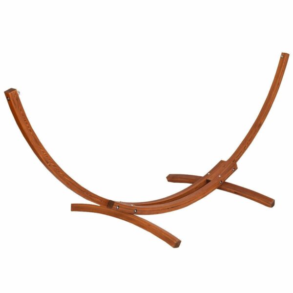 Outdoor 11.8-ft Modern Arc Hammock Stand with Beige Cotton Blend Hammock - Image 2
