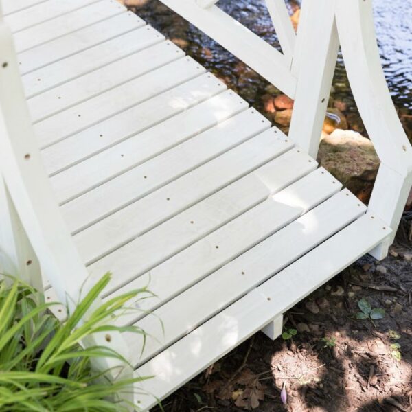 Durable White 4ft Canadian Hemlock Garden Bridge - Image 3