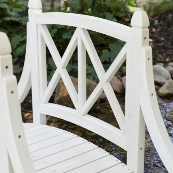 Durable White 4ft Canadian Hemlock Garden Bridge - Image 4