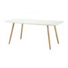 White Top Mid-Century Coffee Table with Solid Wood Legs - Image 2