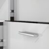 White Modern Bedroom 8-Drawer Double Dresser with Oak Finish Sides and Top - Image 3