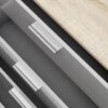 White Modern Bedroom 8-Drawer Double Dresser with Oak Finish Sides and Top - Image 4