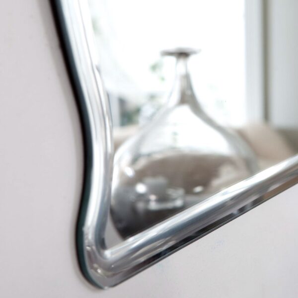 Rectangular Arch Top Wavy Modern Frameless Wall Mirror - Image 2
