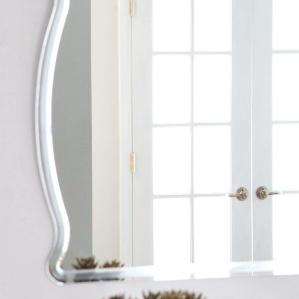 Rectangular Arch Top Wavy Modern Frameless Wall Mirror - Image 3