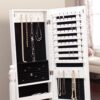 White Full Length Tilting Cheval Style Floor Mirror with Jewelry Storage - Image 3