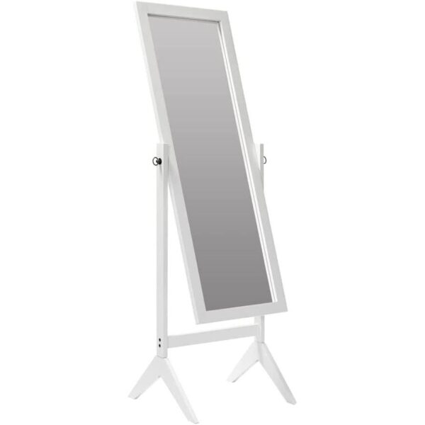 Modern Full Length Freestanding Bedroom Floor Cheval Mirror in White - Image 2