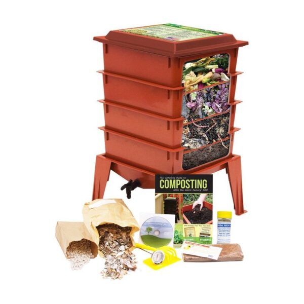 Terra Cotta Composter Worm Compost Bin Made from Food Grade Plastic - Image 2