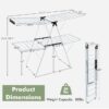 White 2 Level Foldable Clothes Drying Rack Adjustable Height - Image 4