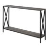 Weathered Grey Wood Console Sofa Table with Bottom Shelf and Metal Frame - Image 2