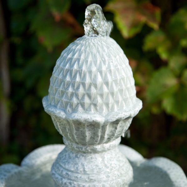 2-Tier Outdoor Fountain with Pineapple Top in Weather Resistant Resin - Image 2
