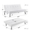 White Faux Leather Click Clack Adjustable Futon Sleeper Sofa - Image 4