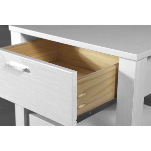 FarmHouse Traditional Rustic White 1 Drawer Nightstand - Image 2