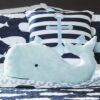 Full/Queen 5 Piece Bed In A Bag Navy Teal Microfiber Waves Whales Quilt Set - Image 4