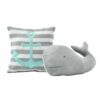 Full/Queen 5 Piece Microfiber Quilt Set in Teal Pink Aqua Waves Whale Pattern - Image 4