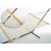White Cotton Rope XL Hammock with 13-ft Black Metal Stand - Image 2