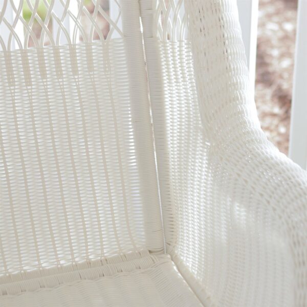 Indoor/Outdoor Patio Porch White Resin Wicker Rocking Chair - Image 3