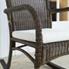 Indoor/Outdoor Patio Porch Mocha Wicker Rocking Chair with Beige Cushion - Image 2