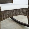 Indoor/Outdoor Patio Porch Mocha Wicker Rocking Chair with Beige Cushion - Image 3