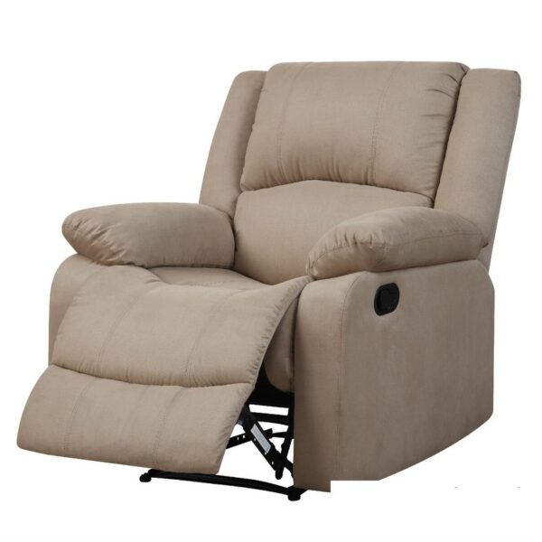 Beige Microfiber Upholstered Recliner Chair - Image 3